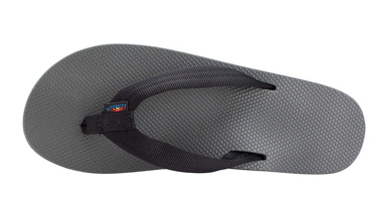 Rainbow Sandals Men's Black/Grey Single Layer Soft Top 1" EVA Rubber Filled Nylon Strap - Image 3